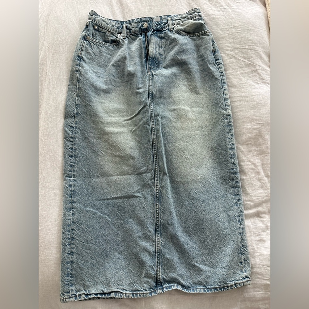 H&M & Denim - Denim Midi Skirt